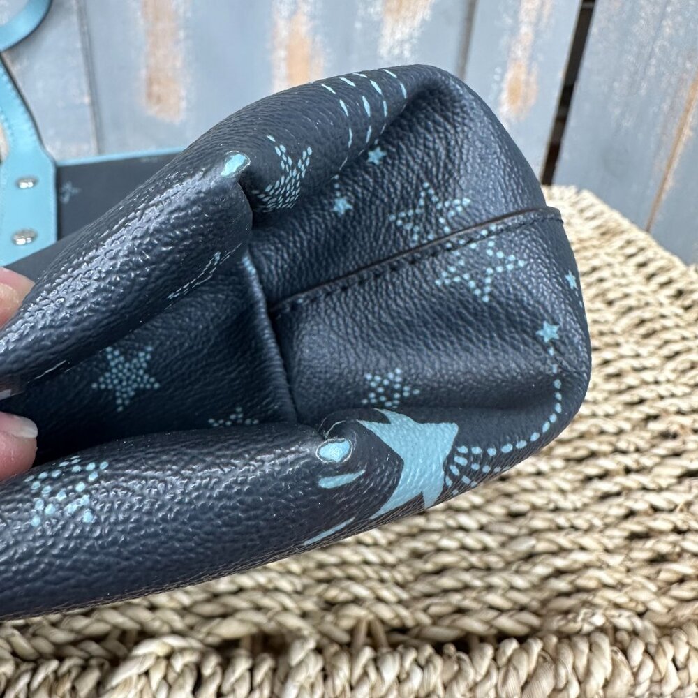 Coach Black Tote with Light Blue Star Print - Picture 15 of 16